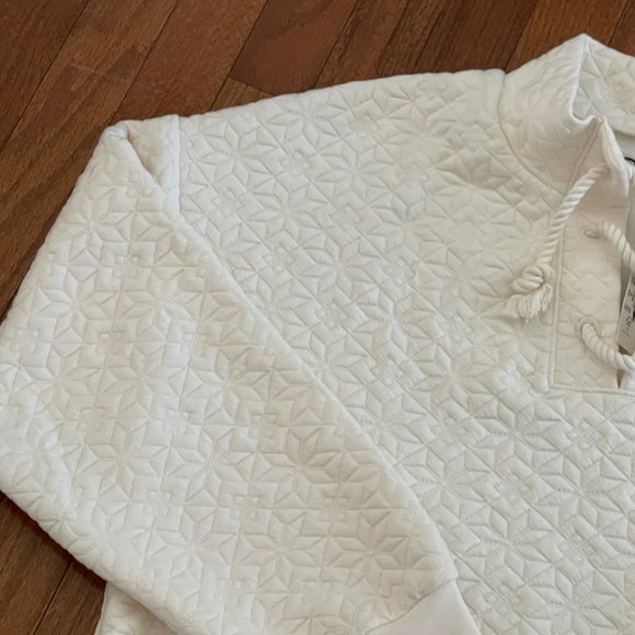 Madewell Quilted Ivory Pullover Sweater N1073 Size XL Extra Large New - Picture 8 of 13